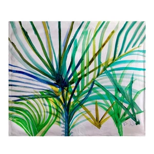 Betsy Drake Teal Palms Throw - Picture 1 of 1