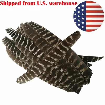 50pcs Full Length Fletching Archery Turkey Feather Flu-flu Right Left Wing DIY - Image 1 of 4