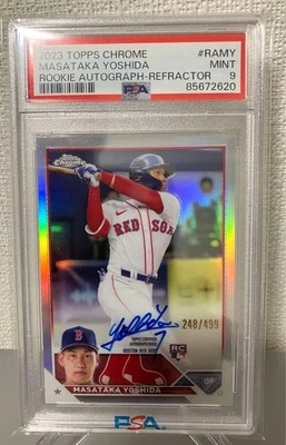 Masataka Yoshida 2023 Topps Chrome RC Auto Refractor PSA 9 Mint Serial 499 - Image 1 of 2