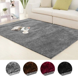 Large Plush Fluffy Shag Shaggy Rug Silky Thick Soft Area Rugs Floor Carpet Mat - Picture 1 of 20
