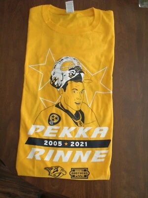 Camiseta NHL Nashville Predators Pekka Rinne Oro 2005 2021 Retiro Talla XL Nueva Foto 1 de 4