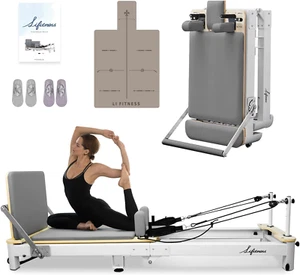 Pilates Reformer Set, Commercial Grade Foldable Pilates Machine with Jumpboard, - Picture 1 of 12