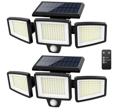 Tuffenough Solar Outdoor Lights – 2500LM, 210 LED, Motion Sensor & Remote