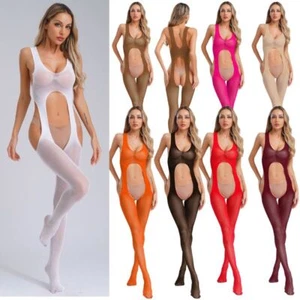 Women Jumpsuit Sheer Bodystocking Babydoll Bodysuit Cosplay Sexy Crotchless - Picture 1 of 57