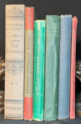 Vintage Textbook Lot of 6: 1934-58 Science, German, Geometry, Plot Writing, Spel - Image 1 of 3