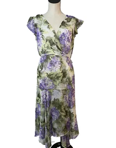 Abito midi donna ortensia manica svasata White House Black Market taglia 12 - Foto 1 di 10