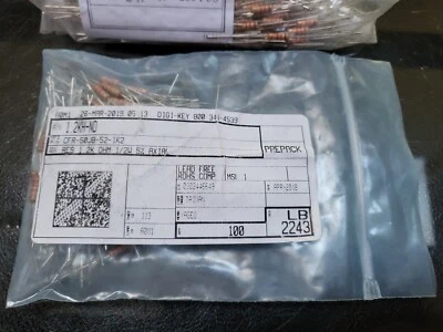 Resistencias de 1,2 K ohmios 250 un. 5% CR25 película de carbono 1/2 vatio Foto 1 de 4