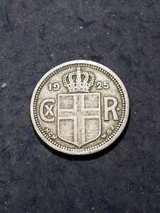 1925 ICELAND 25 AURAR OLD COIN LOW 207,000 MINTAGE 