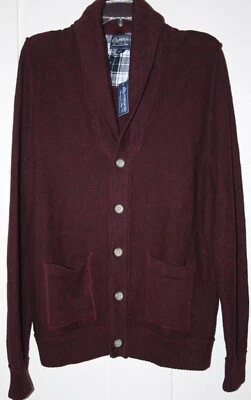 Suéter para hombre American Rag cárdigan acanalado con botones rojo talla grande Foto 1 de 4