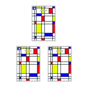 3D Lenticular Luggage Tags, Graphic Design Like Bauhaus, 3.5 x 2.5 In. (3 Pack) - Bild 1 von 2