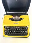 Superbe machine à écrire portable rare jaune vintage HBO Sylvia ouest-allemande
