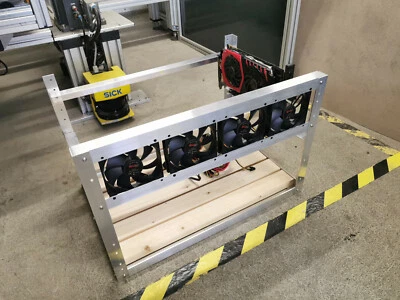 Mining Rig 6 GPU Alu Mining Frame Open Case Miner inkl. 120mm Arctic Lüfter - Bild 1 von 4