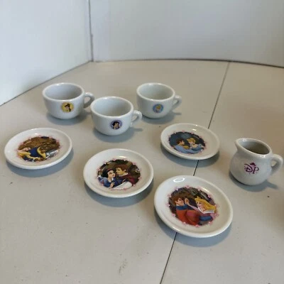 Disney Mini Tea Set  Princesses 8 Porcelain Replacement Pieces - Image 1 of 4