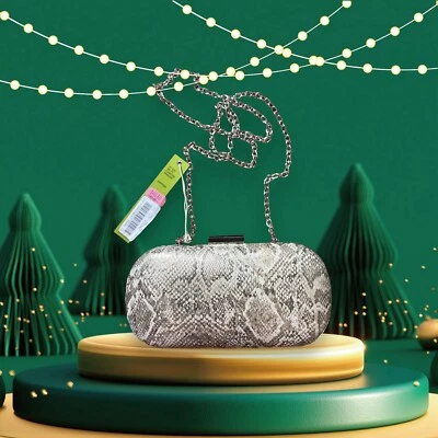 Bolso de Mano/Bolso de Mano GIANNI BINI/MICRÓFONO 270/RN58909/Champagne/Snake PU Minaudire Nuevo con Etiquetas Foto 1 de 4