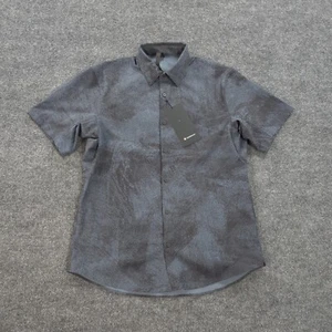 Lululemon Shirt Mens Medium Blue Airing Easy SS Print Stretch Performance Sports - Picture 1 of 9