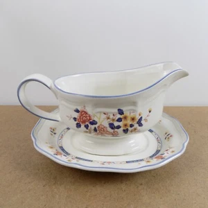 Mikasa Heritage Japonica Gravy Boat & Underplate Imari Flowers VGC 8.25" Across - Picture 1 of 4