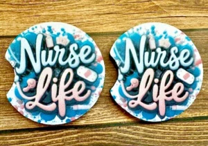 Set of 2 Custom Neoprene Car Coasters Nurse Life RN LPN MA CNA RTS - Picture 1 of 1
