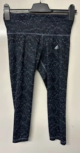 Adidas Women’s Black & Purple Patterned Techfit Cropped Leggings Size Small - Picture 1 of 8