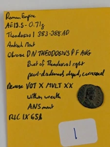 383-388 AD Roman Empire - Theodosius I - Antioch Mint (#A001) - Picture 1 of 3