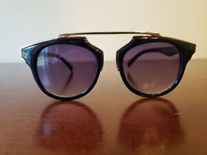 Black and Gold Sunglasses with Purple Lens / Retro Look with Cats Eye Style
