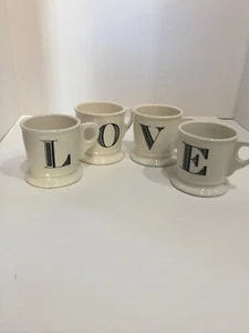 ANTHROPOLOGIE ❤️ Valentinstag LIEBESBUCHSTABE KAFFEETASSE TEETASSE RASIERSTIL - Bild 1 von 7