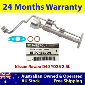 Genuine Turbo Oil Feed&Return Pipe+Gaskets For Nissan Navara D40 YD25 2.5L - Picture 1 of 8