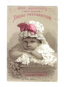 Tarjeta comercial victoriana c1890, preparación de pan de Horsford, polvo para hornear - Imagen 1 de 2