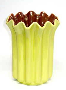 RED WING Keramik 1169 PFLANZGEFÄSS Rüschenrand GELBE GLASUR 40er Jahre - Bild 1 von 7