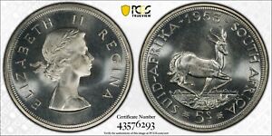 Silver 1953 South Africa 5 Shillings | PCGS PL67
