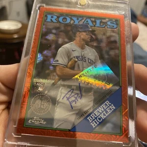 Brewer Hicklen 2023 Topps Update Silver Pack Rookie AUTO Red Refractor #'d 4/5 - Picture 1 of 4