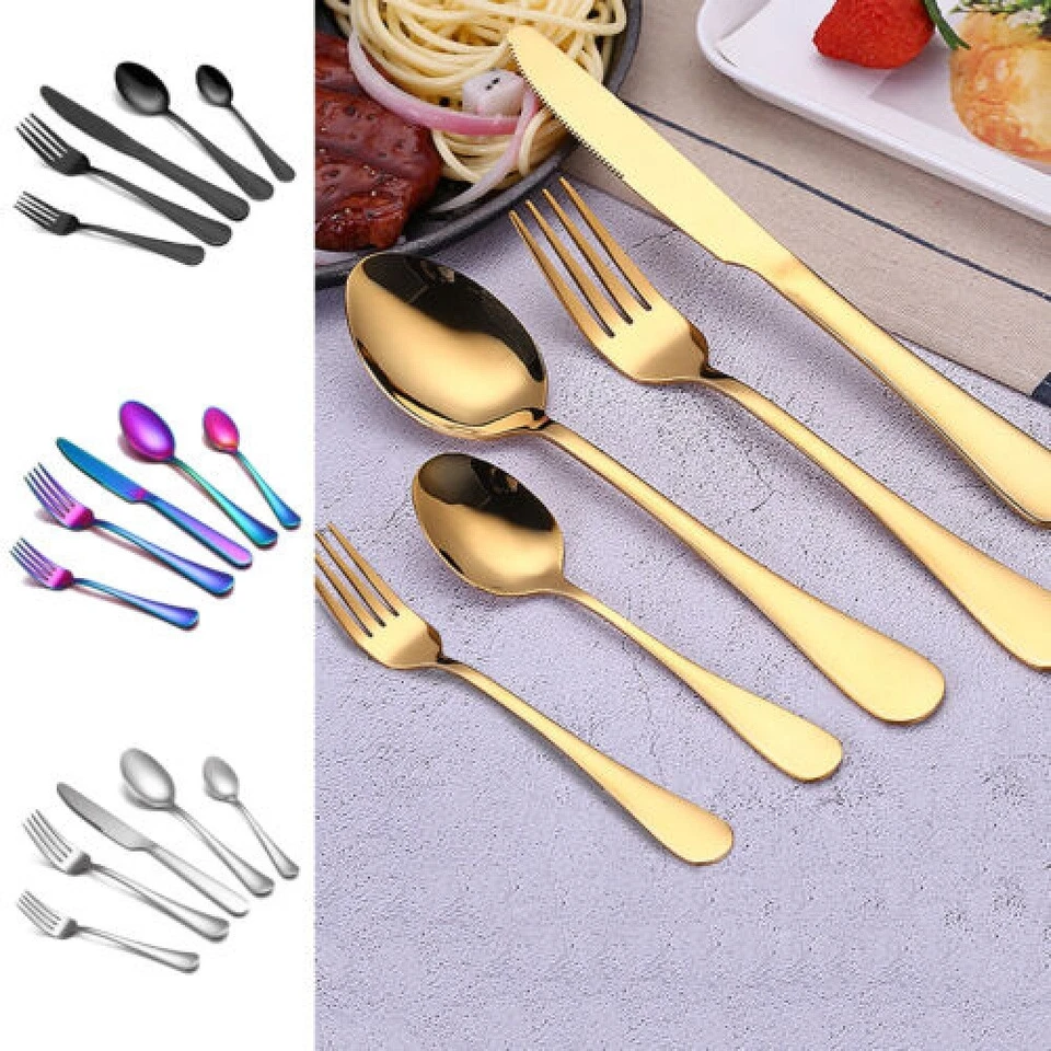 Besteckset für 3, 4, 6 Personen aus Edelstahl, Schwer, Rustikal, Tafelbesteck DE - Bild 1 von 4