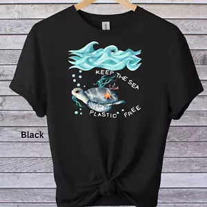 Sea Turtle Graphic Print T-Shirt Sarcastic Graphic Tee Men's Women's Graphic Tee - Picture 1 of 26