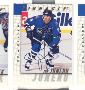 1997/98 Pinnacle Be A Player Joe Juneau AUTO Regular version - Picture 1 of 2