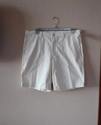 Pantalones Cortos Informales Van Heusen Para Hombre Crema Frente Plano Calce Recto Elastizados Talla 38 Foto 1 de 4