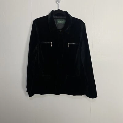 Женская черная бархатная куртка на молнии J. McLaughlin размер 14. - Изображение 1 из 4