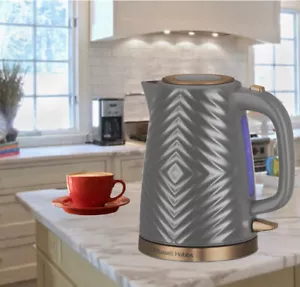 Russell Hobbs Groove Grey Kettle Limescale Filter Fast Boil 1.7LT 3KW 26382 - Picture 1 of 11