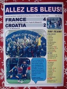 Frankreich 4 Kroatien 2 - WM 2018 Finale - Souvenir Print - Bild 1 von 1