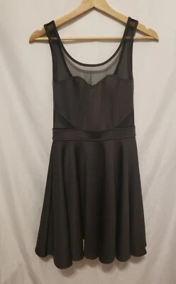 Vestido de fiesta de cóctel ARDEN B XS gris carbón sin mangas malla cremallera trasera transparente Foto 1 de 4