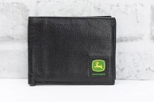 John Deere Men's Brown Bi-fold Wallet w/Logo Patch Genuine Leather - Picture 1 of 4