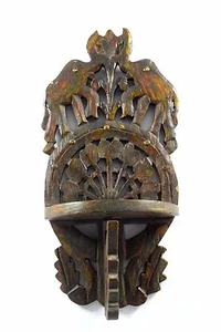 Vintage Decorative Handcrafted Elephant Wooden Wall Hanging Bracket. G62-46 - Picture 1 of 7