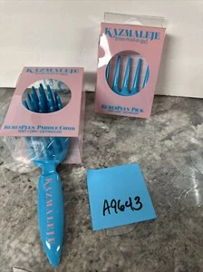 2 Kazmaleje Kurls Plus Wet & Dry Detangler Hair Pick & Paddle Comb Curly Blue - Picture 1 of 12