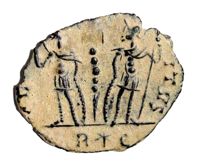 Muy Raro Constans I Roma AE Nummus, Raro R Estrella Tipo Є. Moneda antigua Gloria Foto 1 de 4