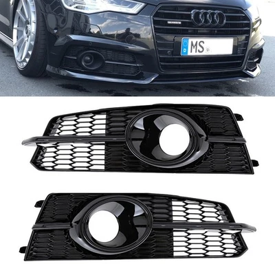 DM AUTOTEILE GMBH JUEGO Rejilla parachoques negro brillo completo para Audi A6 C7 S-Line a partir de 2014-2018