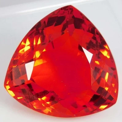 Piedra preciosa suelta grande de ópalo de fuego mexicano de 75,30 quilates corte trillón naranja AAA+++ Foto 1 de 4