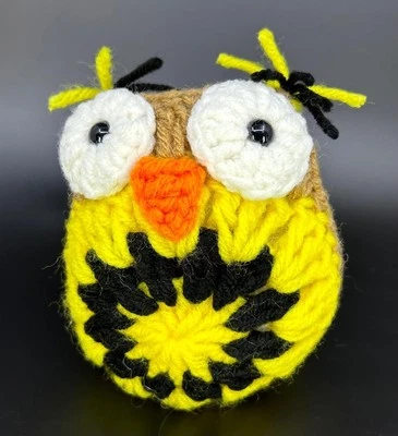 Harry Potter Handmade Crochet Hogwarts House Colors Hufflepuff Inspired Owl Gift - Image 1 of 4