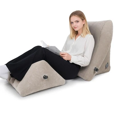 Juego de Almohadas de Cuña para Cama Inflable, 2 Piezas Almohadas Ajustables para Sentarse con Removador... Foto 1 de 4