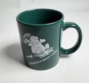 Vtg McDonald’s Christmas Green Coffee Cup Mug Grimace Sledding Rare - Picture 1 of 6