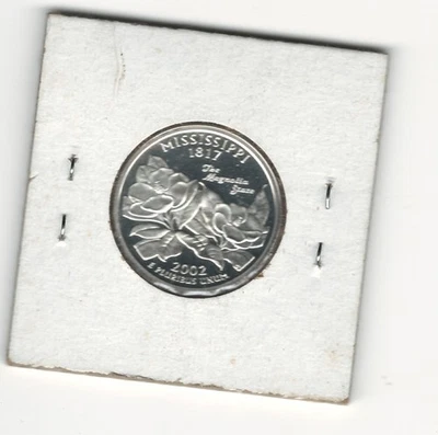 2002-S MISSISSIPPI CAMEO PROOF QUARTER 90% SILVER SHIPPING .99 - Image 1 of 2