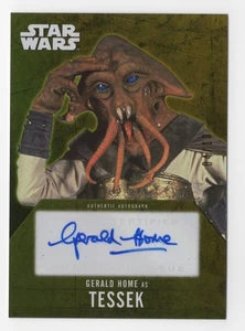 Gerald Home as Tessek 2016 Topps Star Wars Evolution Autograph Card Gold /10 - Picture 1 of 2