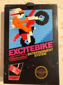 Excitebike - Nintendo NES CIB - Unbroken Sticker Seal Gloss Hangtab